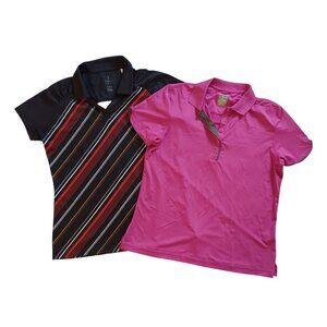 Womens Golf Polo Shirt Bundle Of 2 Black Pink Page And Tuttle Lopez Size M